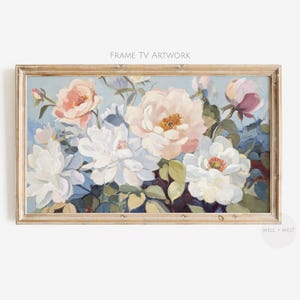 Sommer Blumen Bilderrahmen TV Art | Bunte Blumenmalerei | Frühling TV Kunst im Vintage Stil | Pastell Blumen | Botanischer Bildschirmschoner | TV527