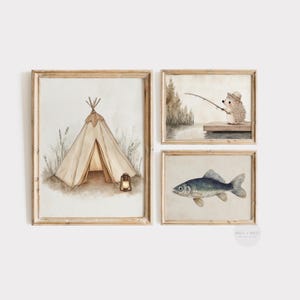 Woodland Nursery Set of Ten Prints: Wilderness Gallery Wall Art Sage ...