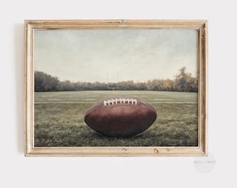 Football Print | Vintage Style Football Field Painting | Boys Room Printable Art | Sports Poster Office Decor | Football Nursery Art | P320