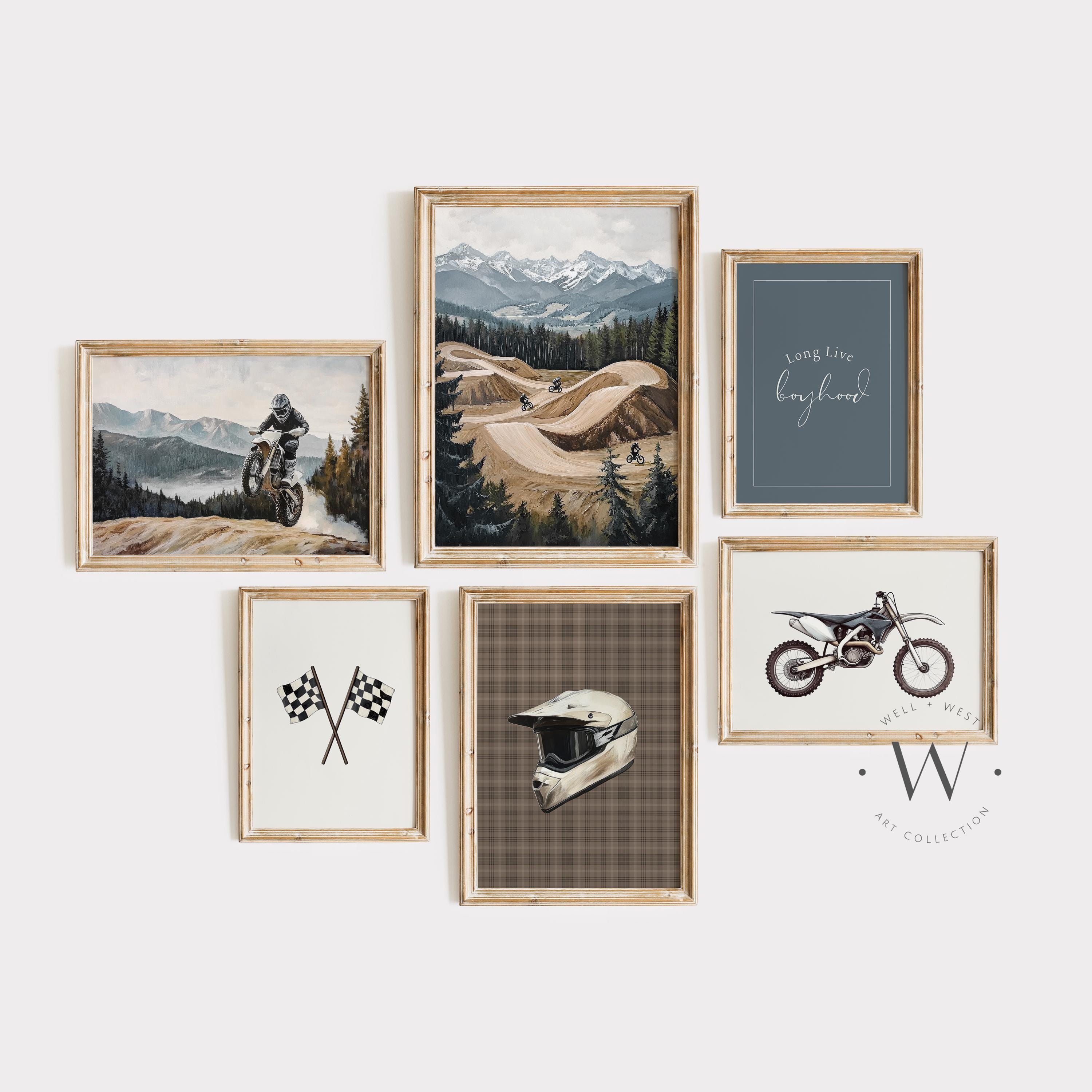 Motocross Set of 6 Prints | Vintage Style Dirt Bike Racing Wall Art | Boys  Room Nursery | Race Track Printable Art | Sports Gallery | PS169 - Etsy  Israel, image size:3000x3000
