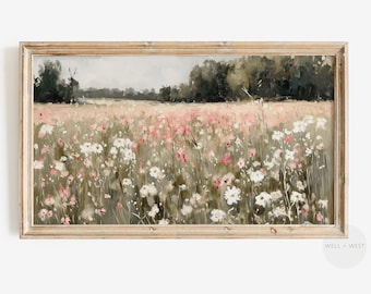 Wildflower Samsung Frame TV Art | Wildflower Field Painting Summer TV Art | Digital Download | TV005