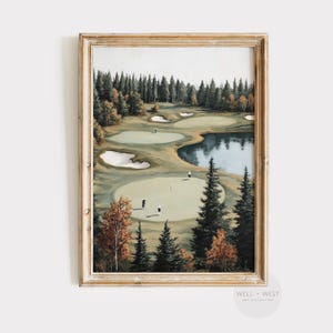 Tiny Golfers Print | Vintage Style Golf Course Art | Boys Room Printable Wall Art | Fall Sports Decor | Nursery Art | Golf Lover Gift | P715
