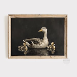 Vintage Enten Druck | Ente Ölgemälde | Stimmungsvolle Büroeinrichtung | Antike Tier druckbare Kunst | Rustikale Junge Kinderzimmer Kunst | Bauernhaus Dekor | P152