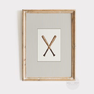 Baseball Bats Print | Vintage Style Baseball Art  | Boys Room Printable Art | Sports Office Decor | Nursery Art | Sport Lover Gift | P561