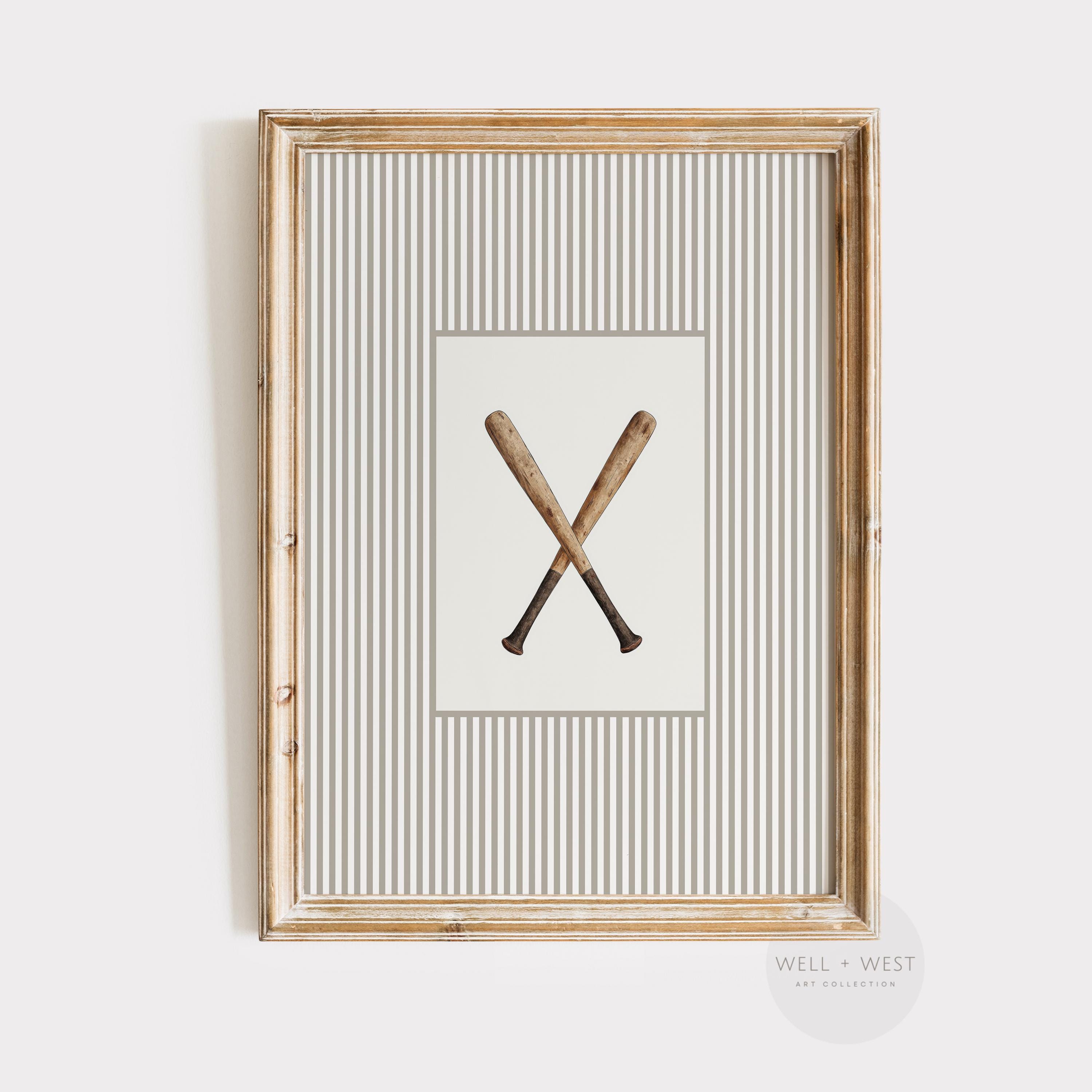 Baseball Bats Print | Vintage Style Baseball Art | Boys Room Printable Art | Sports Office Decor | Nursery Art | Sport Lover Gift | P561