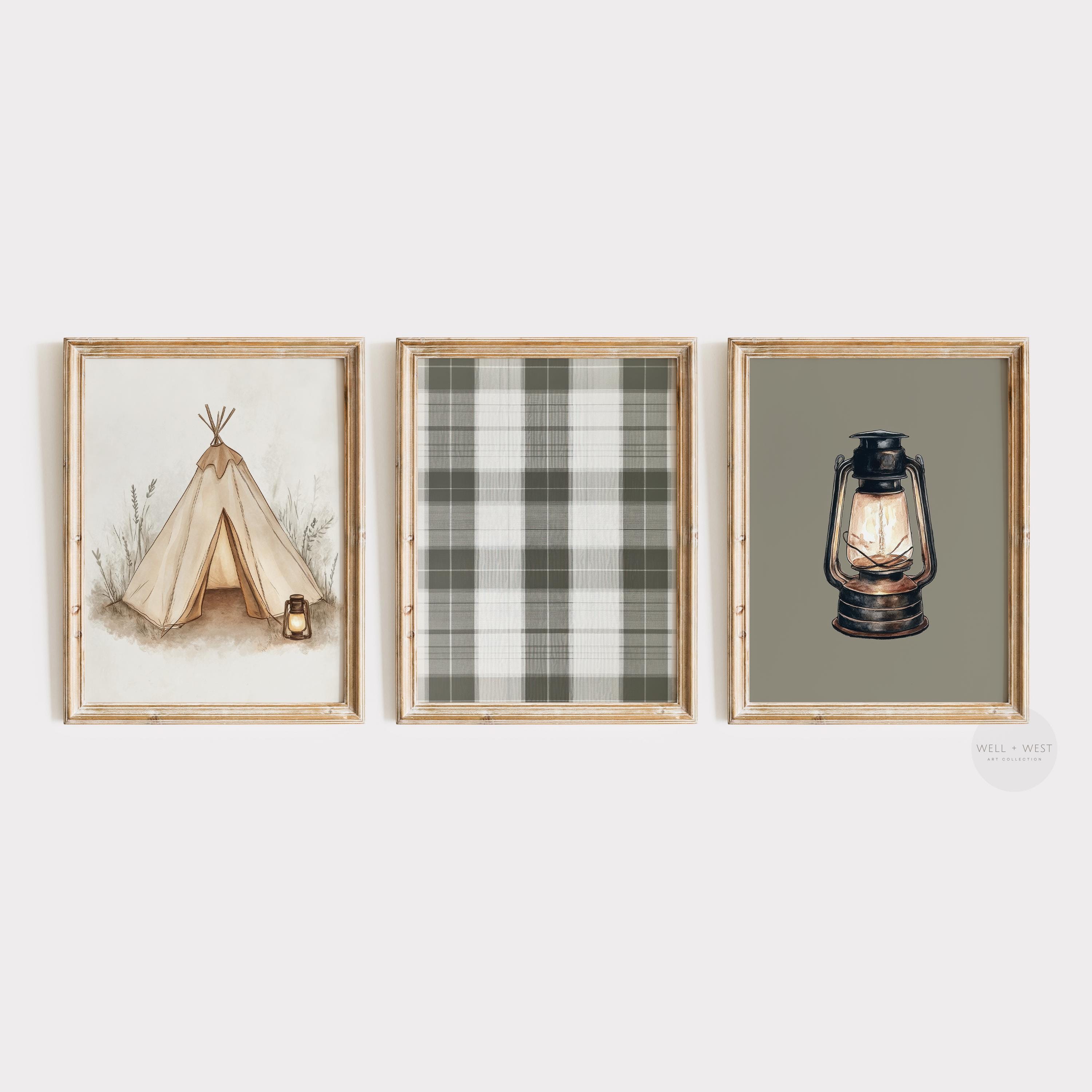 Woodland Nursery Set of Ten Prints: Wilderness Gallery Wall Art Sage ...