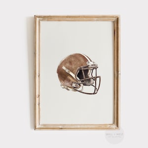 Football Helmet Print | Vintage Style Illustration | Boys Room Printable Art | Office Decor | Nursery Art Poster | Sport Lover Gift | P645