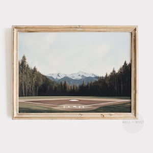 Baseball Field Print | Vintage Style Baseball Diamond | Sports Boys Room Printable Art | Baseball Lovers Gift | Sports Office Decor | P512
