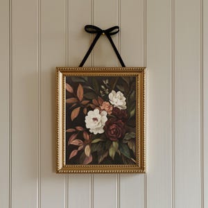 Fall Floral Print Vintage Style Dark Aesthetic Flower Painting fall-floral-print-vintage-style-dark-aesthetic-flower-painting