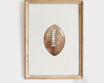 Fußball Sport Druck: Neutrale Vintage Stil Illustration druckbare Kunst (Digitaler Download) P643