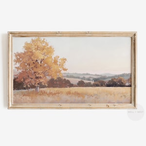 Fall Decor Frame TV Art  | Vintage Style Autumn Landscape Painting | Pastel Samsung TV Art | Fall Farmhouse Thanksgiving TV Art | TV239