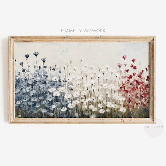 Independence Day Frame TV Art Vintage Style Patriotic