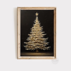 Vintage Christmas Tree Print | Moody Christmas Wall Art | Holiday Winter Decor | Festive Xmas Printable Wall Art | Dark Aesthetic | P389