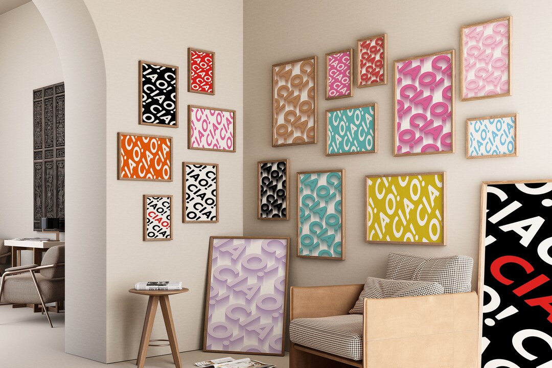 Ciao Poster Retro Style Black and White Italian Wall Art Ciao Etsy