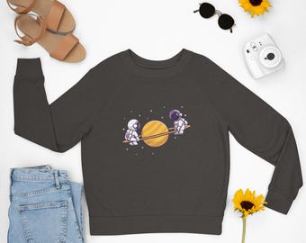 Astronauts on Planet Sweatshirt, Space Hoodie, Unisex