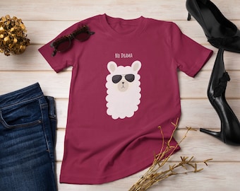 No Drama Llama T-Shirt, Llama Lover Tee