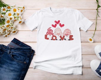 Gnome Love T-Shirt, Valentines Day Gift