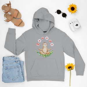 Sloth Meditating Crewneck T-shirt, Sloth Sweatshirt, Sloth Hoodie