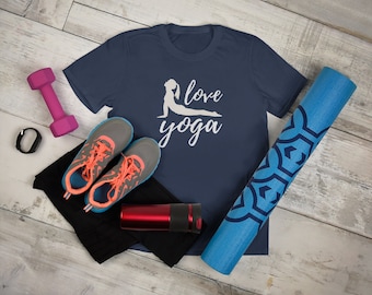 Love Yoga Crewneck T-shirt, Gildan Unisex Cotton Tee