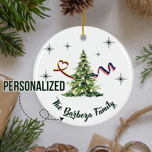 Venezuela Flag Ornament, custom family ornament, Venezuela USA ornament, christmas ornament, venezuela, Personalized, gift for venezuelan