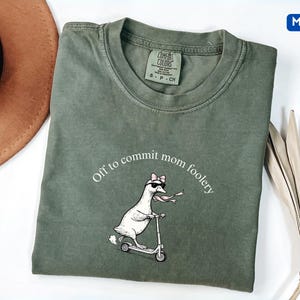 Off to Commit Mom Foolery, Mama Goose Comfort Colors Shirt, Funny Goose Scooter Gift For Mom, Funny Mama Shirt, Pregnancy Announcement Tee