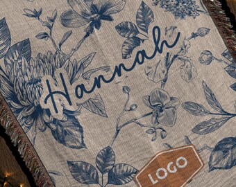 Custom Logo Blanket, Gifts for Clients, Personalized Corporate Gift For Employees, Real Estate Clients, Employee Appreciation Gift