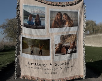 Personalized Best Friend Photo Blanket Collage, Besties Gift, Best Friend Gift, Besties Custom Gifts, Memorial Blanket BFF Soul Sister