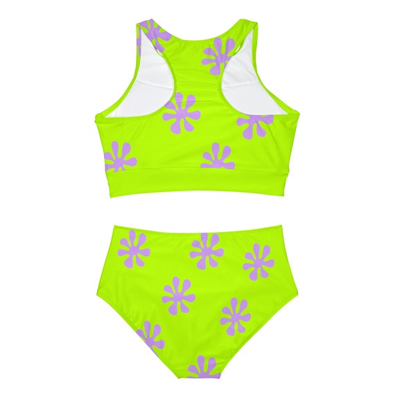 Sporty Bikini Set AOP 90s Nickelodeon Spongebob Retro