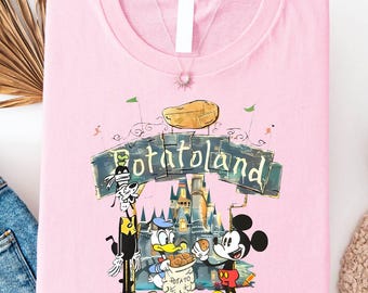 Potatoland T-Shirt, Funny Mickey and Friends Shirt, Disney Theme Park Parody Tee, Goofy Donald Mickey Cartoon Sweatshirt, Silly Gift Tee