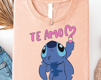 Te Amo Stitch T-Shirt, Stitch Sweatshirt, Disney Love Shirt, Lilo And Stitch Shirt, Spanish Love Quote Shirt, Stitch Heart Sweater