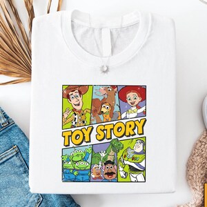 Toy Story Characters Shirt, Woody Buzz Lightyear Jessie Rex Hamm Alien Mr Potato Head Tee, Pixar Disney Cartoon T-Shirt, Xmas Sweatshirt
