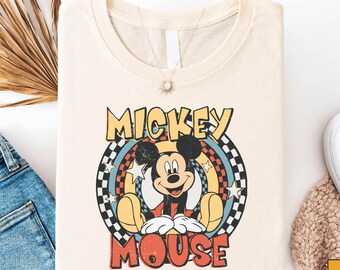 Retro Mickey Mouse Rainbow Shirt, Classic Disney T-Shirt, Mickey Minnie Donald Daisy Family Vacation Tee, Disneyland Matching Sweatshirt