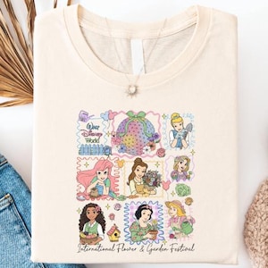 Coquette Bow Princess Flower Garden Festival Shirt, Disney Epcot Family Trip 2026 Tee, Magic Kingdom Girls Trip T-Shirt, Belle Ariel Sweater