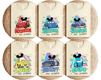 Retro Disney Cars Shirt, Lightning McQueen Luigi Mater Guido Tee, Pixar Movie Shirt for Family Vacation, Radiator Springs Disney Trip Tee