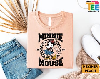 Minnie Mouse 1928 T-Shirt, Retro Disney Trip Tee, Classic Minnie Mouse Sweatshirt, Disneyland Family Vacation Shirt, Minnie Graphic Shirt
