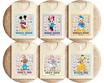 Mickey And Friends Icon Shirt, Retro Mickey Minnie Donald Daisy Tee, Kawaii Goofy Pluto Cartoon T-Shirt, 1928 Vintage Disney Print