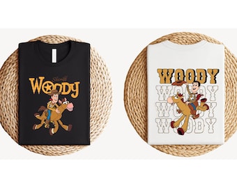 Sheriff Woody T-Shirt, Toy Story Cowboy And Bullseye Tee, Retro Disney Pixar Graphic Shirt, Front And Back Print Cowboy Sweatshirt