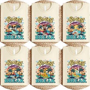 Disney Mickey & Friends Spring Break T-Shirt, Minnie Donald Daisy Goofy Pluto Summer Vacation 2025 Tee, Matching Family Sweatshirt