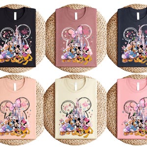 Disney Watercolor Castle T-Shirt, Mickey & Friends Magic Kingdom Tee, Minnie Castle Fireworks Shirt, Disneyland Trip Matching Family Shirt