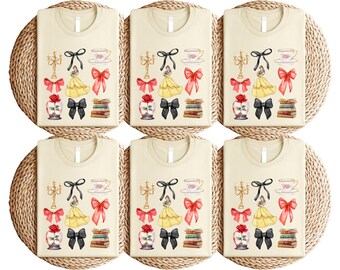 Disney Belle Coquette Bow Shirt, Princess Tee, Beauty and the Beast Shirt, Disneyland Girls Trip Matching Tee, Magical Princess Bow Shirt