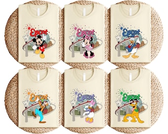 Epcot Mickey T-Shirt, Retro Disney World Tee, Minnie Donald Daisy Goofy Pluto Shirt, Colorful Epcot Theme Park Graphic Tshirt