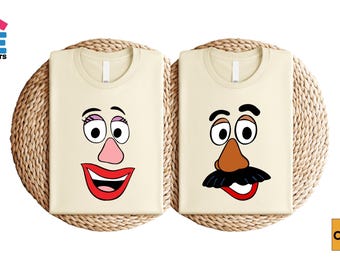 Mr and Mrs Potato Head Couple Shirt, Toy Story Matching T-Shirt, Funny Disney Couple Tee, Mr Potato and Mrs Potato Face Sweatshirt