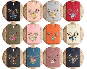Disney Princess T-Shirt, Cinderella Snow White Aurora Rapunzel Little Mermaid Moana Tee, Magic Kingdom Sweater, Disney Family Trip Shirt