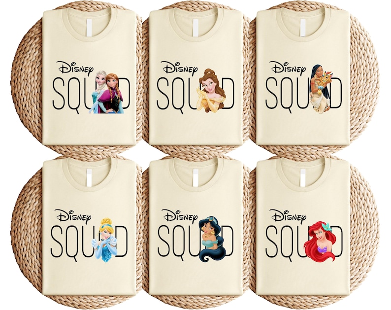 a set of four disney princess t - shirts