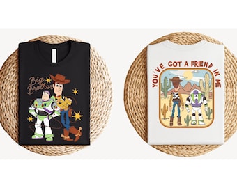 Toy Story Brothers Shirt, Disney Woody Buzz Lightyear Big Brother T-Shirt, You've Got A Friend In Me Retro Tee, Family Matching Sweatshirt