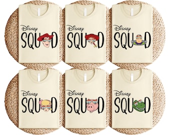 Toy Story Squad T-Shirt, Disney Pixar Characters Group Tee, Woody Jessie Buzz Rex Forky Bo Peep Hamm Mr Potato Sweatshirt