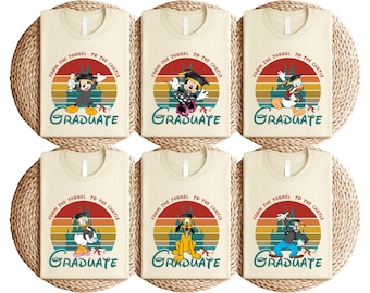 Vintage Disney Graduation Shirt, Mickey & Friends Grad Trip Tee, Disney Grad Squad Family Shirt, Class of 2025, Graduation Gift Tee