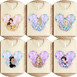 Sparkly Castle Glow Princess T-Shirt, Cinderella Elsa Belle Rapunzel Ariel Shirt, Disney Character T-Shirt, Magical Fairytale Princess Tee