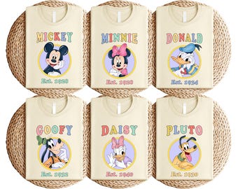 Mickey Mouse 1928 Vintage Tee, Minnie Donald Goofy Pluto Daisy Shirt, Retro Disney Cartoon Characters T-Shirt, Classic Disneyland Family Top