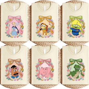 Toy Story Bow Shirt, Bo Peep Alien Rex T-Shirt, Mr Potato Head Hamm Tee, Slinky Dog Floral Sweatshirt, Pixar Inspired Character Sweater